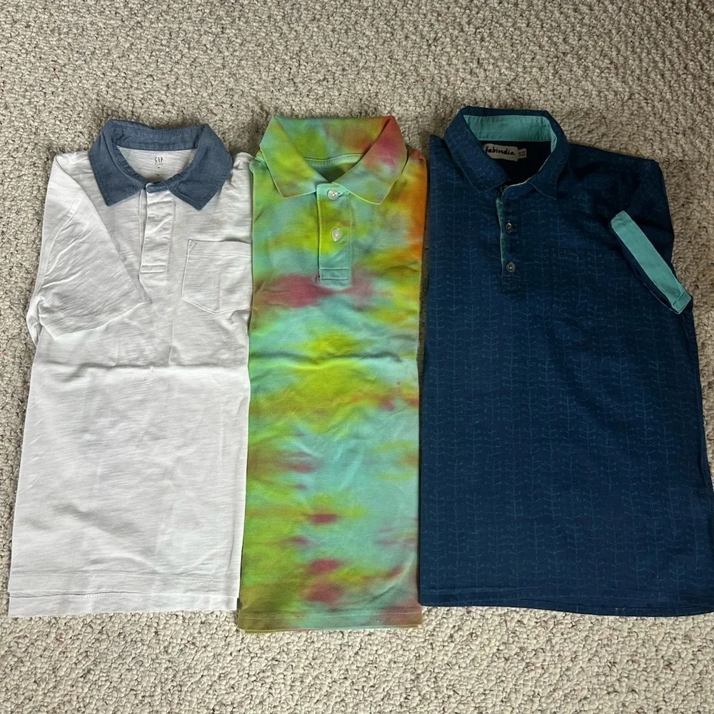 GAP Kids Polo Shirt Bundle School Uniform Tie Dye Casual Boys Medium 8-10
